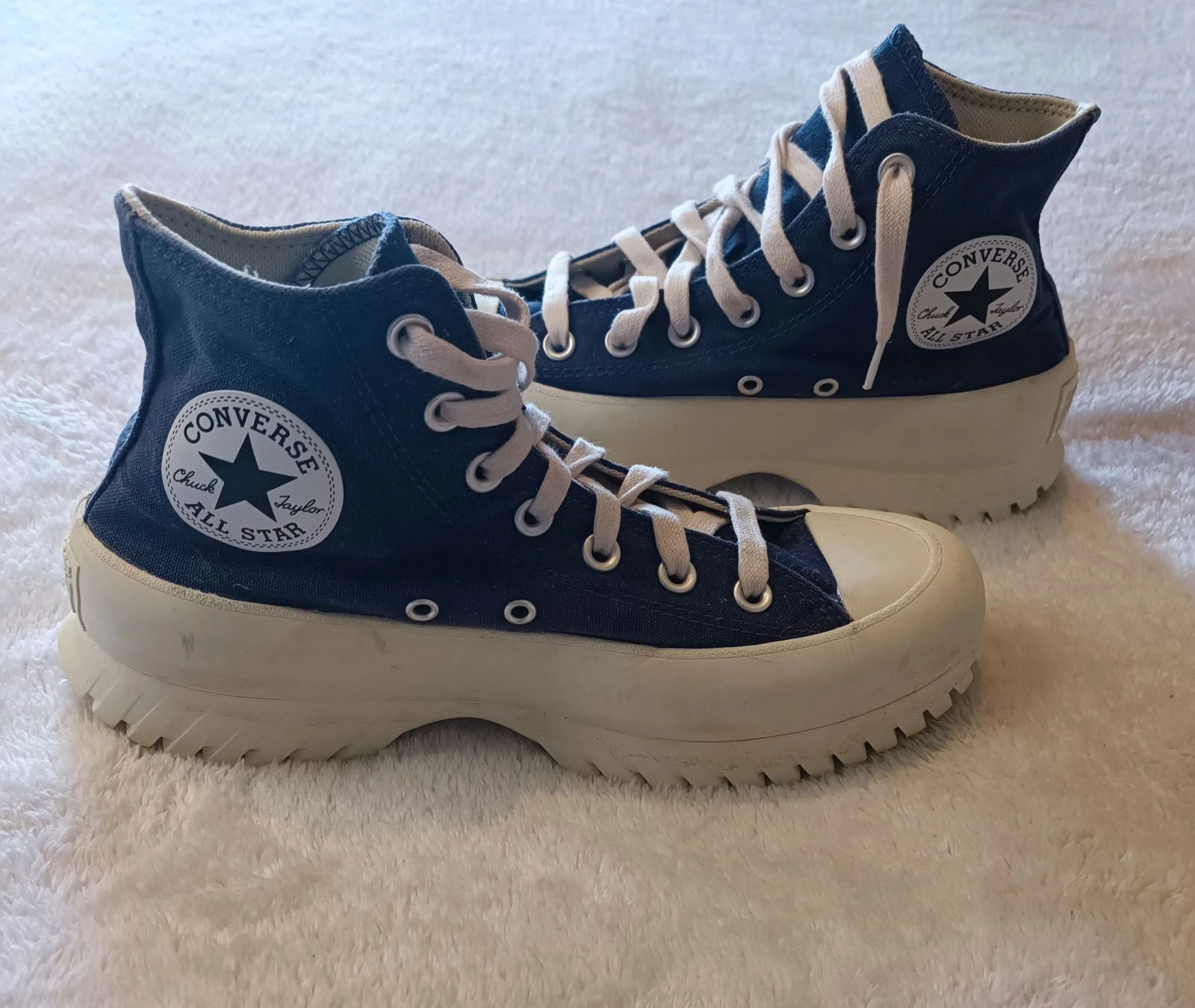 Pair of Converse All Star Chuck Taylor in good condition size 38 navy blue color platform sole – photo 5